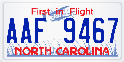 NC license plate AAF9467