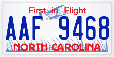 NC license plate AAF9468