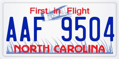 NC license plate AAF9504