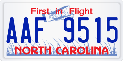 NC license plate AAF9515