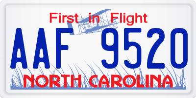 NC license plate AAF9520