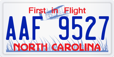 NC license plate AAF9527