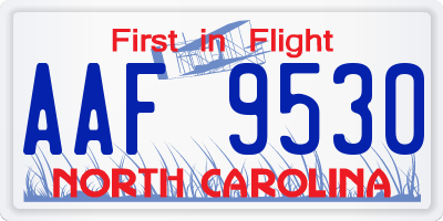 NC license plate AAF9530