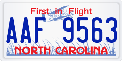 NC license plate AAF9563