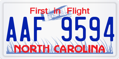 NC license plate AAF9594