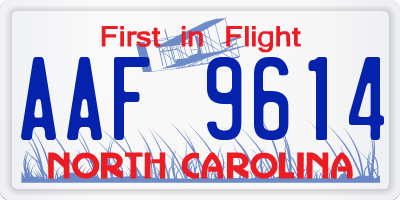 NC license plate AAF9614