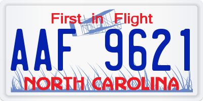 NC license plate AAF9621