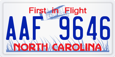 NC license plate AAF9646