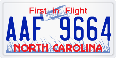 NC license plate AAF9664
