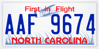 NC license plate AAF9674