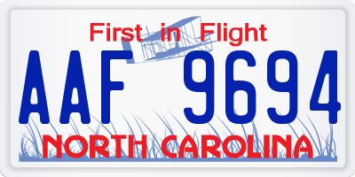 NC license plate AAF9694