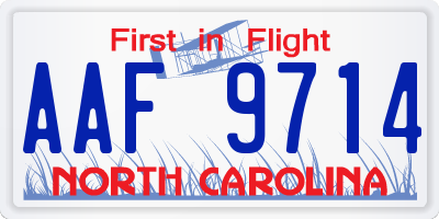 NC license plate AAF9714