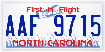 NC license plate AAF9715
