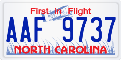 NC license plate AAF9737