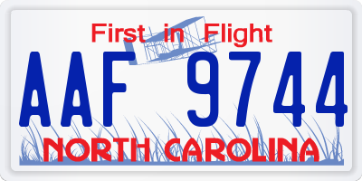 NC license plate AAF9744