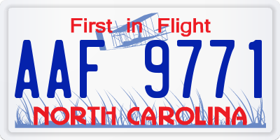 NC license plate AAF9771