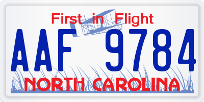 NC license plate AAF9784
