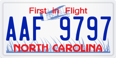 NC license plate AAF9797