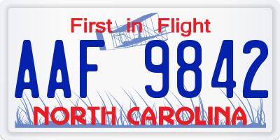 NC license plate AAF9842