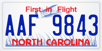 NC license plate AAF9843