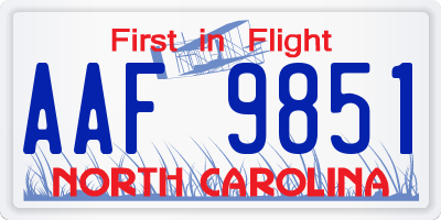 NC license plate AAF9851