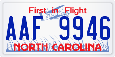 NC license plate AAF9946