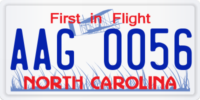 NC license plate AAG0056