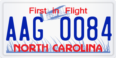 NC license plate AAG0084