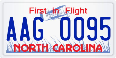 NC license plate AAG0095