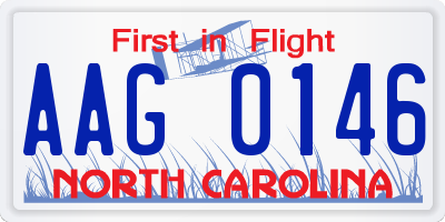 NC license plate AAG0146