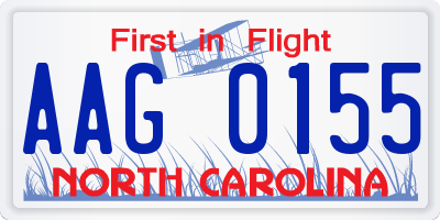 NC license plate AAG0155