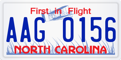 NC license plate AAG0156