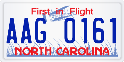 NC license plate AAG0161