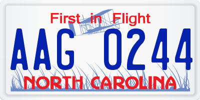 NC license plate AAG0244