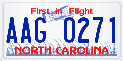 NC license plate AAG0271