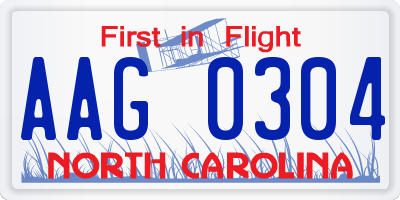 NC license plate AAG0304