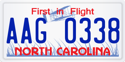 NC license plate AAG0338
