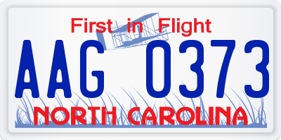 NC license plate AAG0373