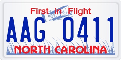 NC license plate AAG0411