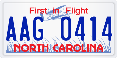 NC license plate AAG0414