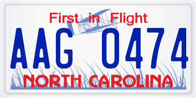 NC license plate AAG0474