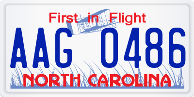 NC license plate AAG0486