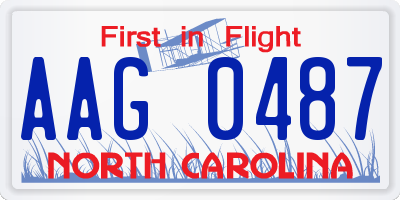 NC license plate AAG0487