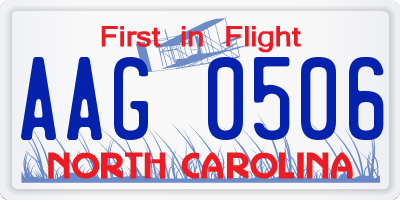 NC license plate AAG0506