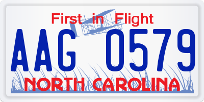 NC license plate AAG0579