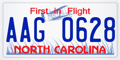 NC license plate AAG0628