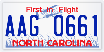 NC license plate AAG0661
