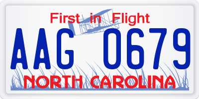 NC license plate AAG0679