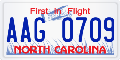 NC license plate AAG0709