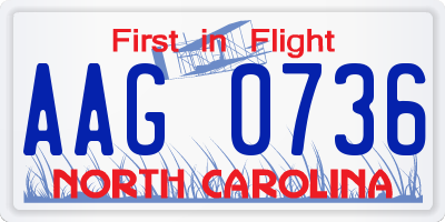 NC license plate AAG0736
